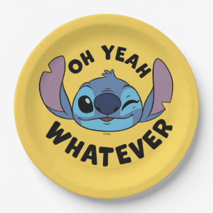 Stitch   Oh Yeah Whatever Paper Plates