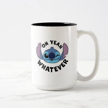 Stitch | Oh Yeah Whatever Two-tone Coffee Mug by LiloAndStitch at Zazzle