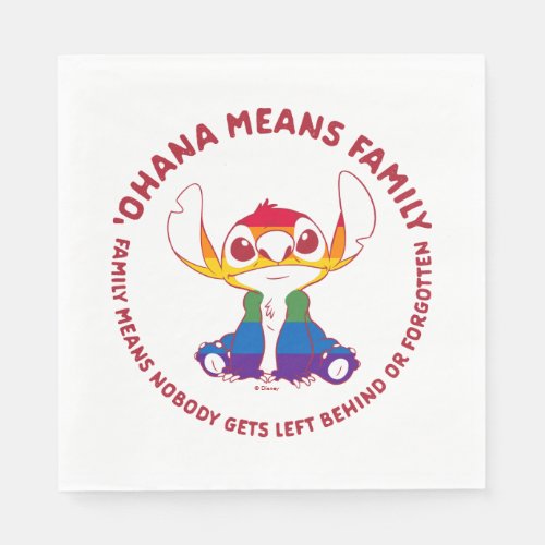 Stitch  Ohana Means Family _ Rainbow Napkins