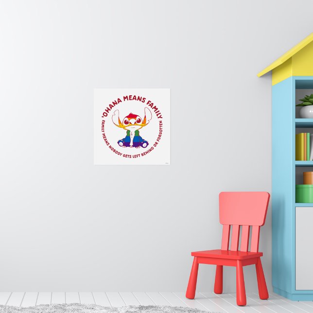 Stitch | Ohana Means Family - Rainbow Poster | Zazzle