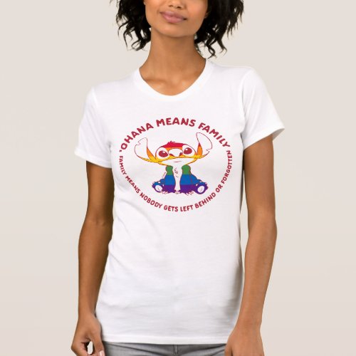 Stitch  Ohana Means Family _ Rainbow T_Shirt