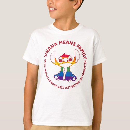 Stitch  Ohana Means Family _ Rainbow T_Shirt