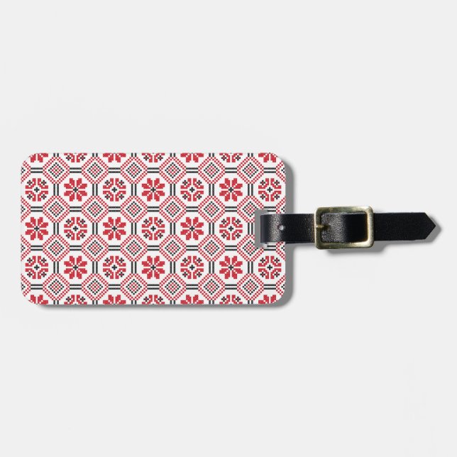 Stitch pattern luggage tag (Front Horizontal)