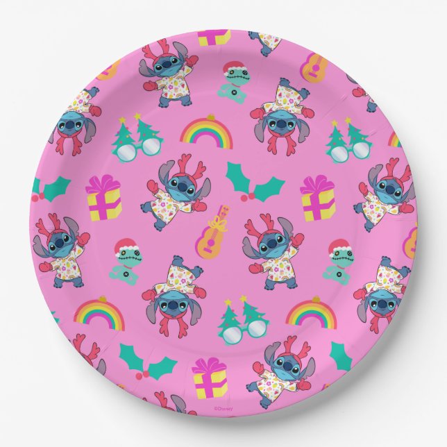 Stitch & Scrump Christmas Pattern Paper Plates (Front)