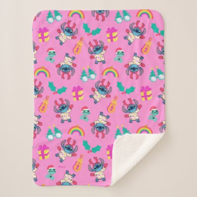 Stitch &amp; Scrump Christmas Pattern Sherpa Blanket
