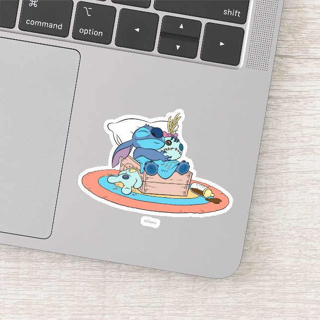 Stitch & Scrump Sleeping Sticker (Detail)