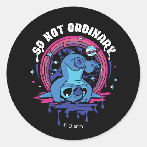 Stitch  So Not Ordinary Classic Round Sticker