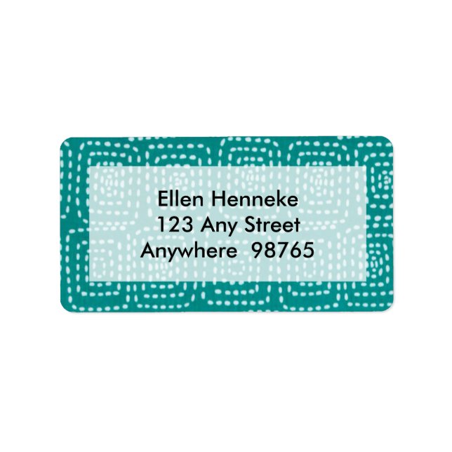 Stitch Squares on Teal Label (Front)