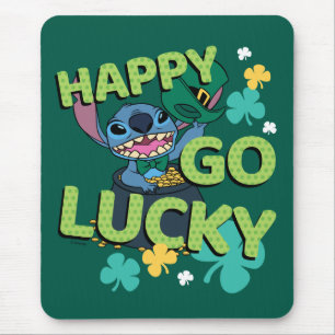 Stitch   St. Patrick's Day - Happy Go Lucky Mouse Pad