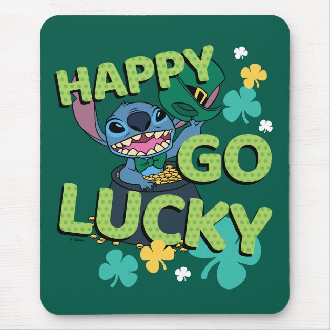 Stitch | St. Patrick's Day - Happy Go Lucky Mouse Pad (Front)
