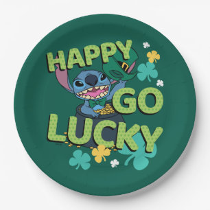 Stitch   St. Patrick's Day - Happy Go Lucky Paper Plates
