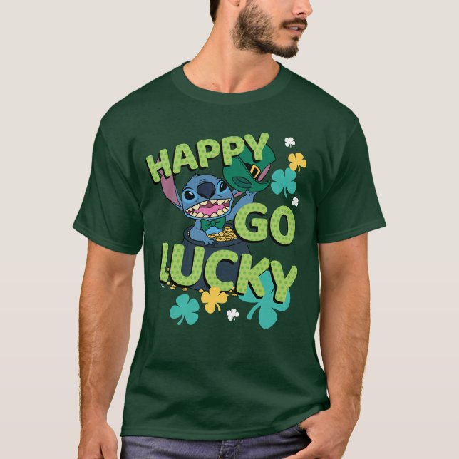 Stitch | St. Patrick's Day - Happy Go Lucky T-Shirt (Front)