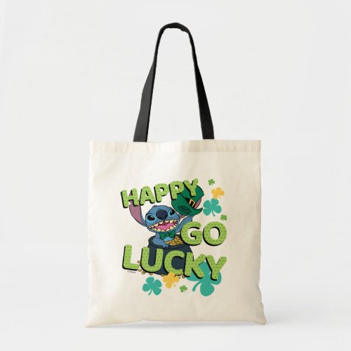 Stitch  St Patricks Day _ Happy Go Lucky Tote Bag