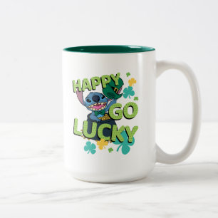 Stitch St. Patrick's Day - Happy Go Lucky Two-Tone Coffee Mug