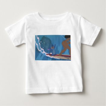 Stitch Surfing Scene Baby T-shirt by LiloAndStitch at Zazzle