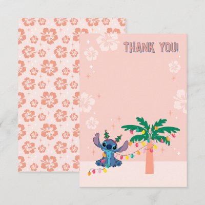 Stitch Tropical Christmas Baby Shower  Thank You Card