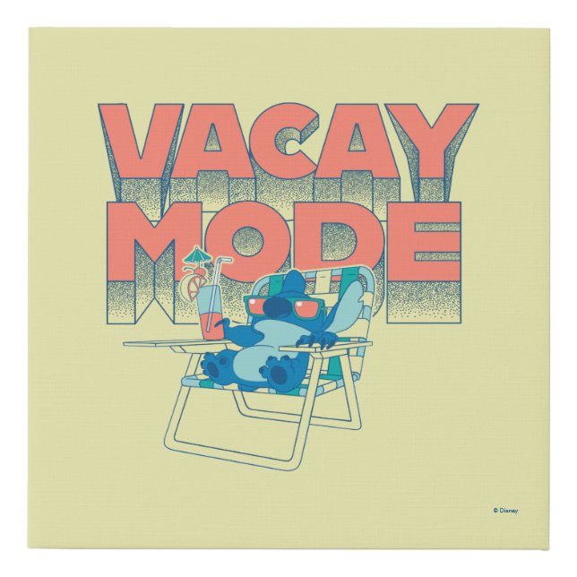 Stitch | Vacay Mode Faux Canvas Print (Front)