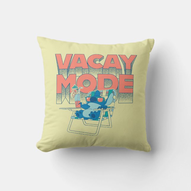 Stitch | Vacay Mode Throw Pillow (Front)