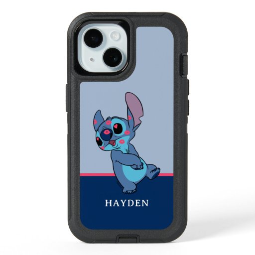Stitch Valentine Kisses | Add Your Name iPhone 15 Case