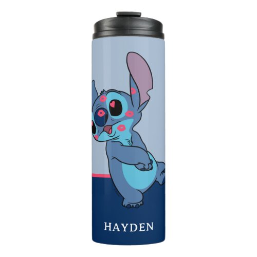Stitch Valentine Kisses  Add Your Name Thermal Tumbler