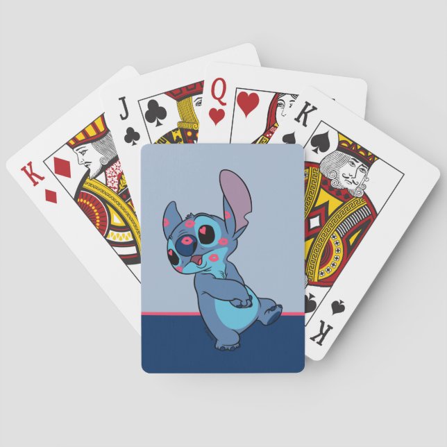 Stitch Valentine Kisses Playing Cards (Back)