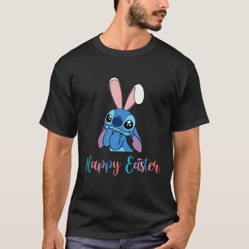 Stitch With Easter Bunny Happy Easter T_Shirt
