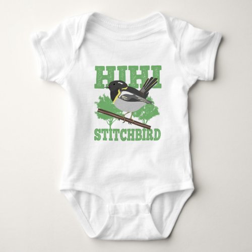 Stitchbird Hihi New Zealand Bird Baby Bodysuit