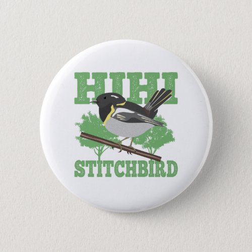 Stitchbird Hihi New Zealand Bird Button