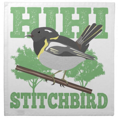 Stitchbird Hihi New Zealand Bird Cloth Napkin