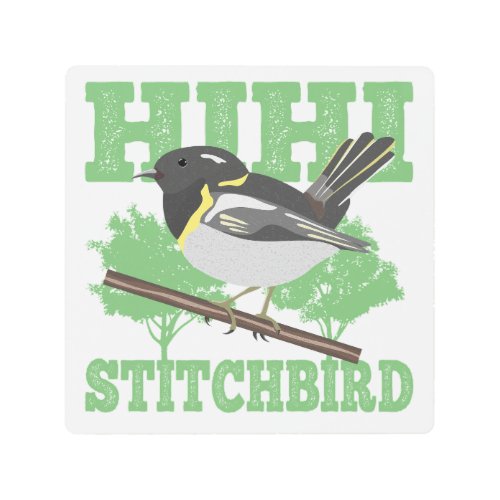 Stitchbird Hihi New Zealand Bird Metal Print