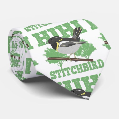 Stitchbird Hihi New Zealand Bird Neck Tie