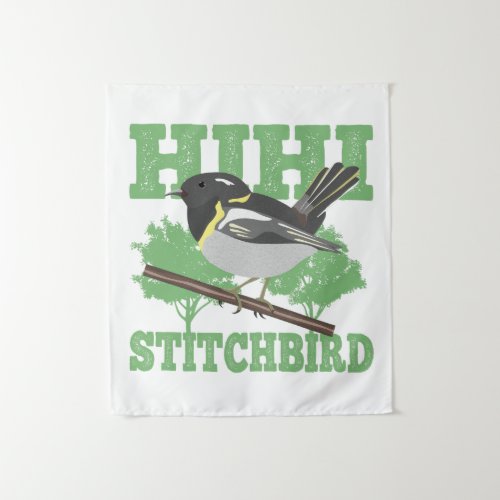 Stitchbird Hihi New Zealand Bird Tapestry