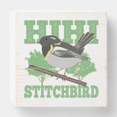 Stitchbird Hihi New Zealand Bird Wooden Box Sign