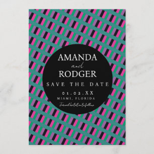 Stitched Bold Save the Date Diagonal Invitation