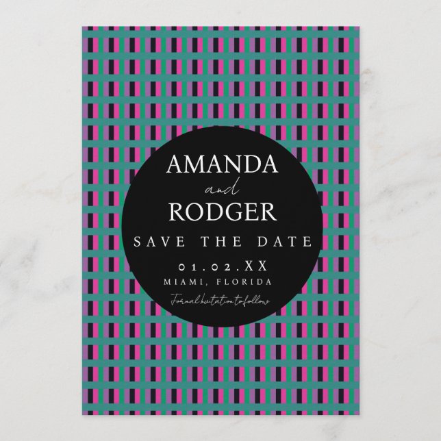 Stitched Bold Save the Date Invitation (Front)