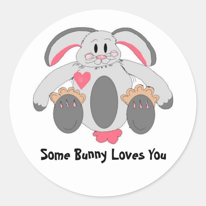 Stitched Bunny Rabbit Classic Round Sticker | Zazzle.com