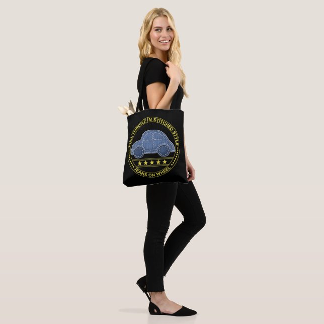 stitched car tote bag (On Model)