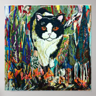 Stitched Cat Poster