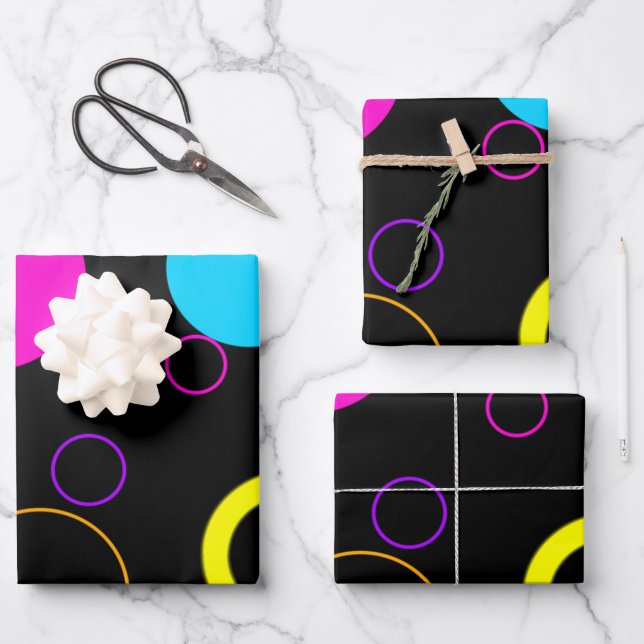 Stitched Craft Supplies Pattern Wrapping Paper Sheets (Front)
