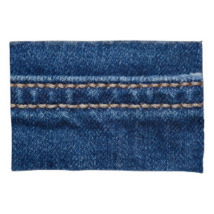 Stitched denim: closeup jeans texture. pillow case