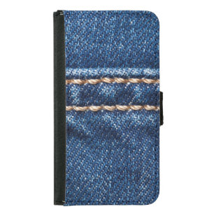 Stitched denim: closeup jeans texture. samsung galaxy s5 wallet case