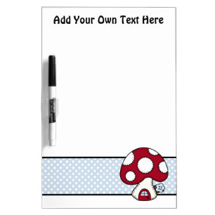 Stitched Design Red Mushroom House Fairy Home Dry-Erase Board