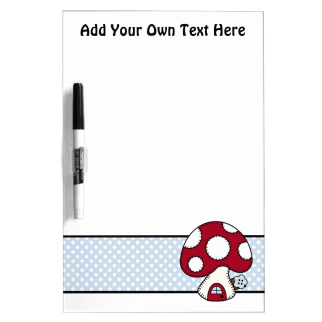 Stitched Design Red Mushroom House Fairy Home Dry-Erase Board (Front)