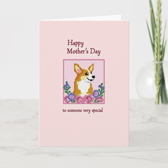 Stitched Dog Mothers Day Card (Front)