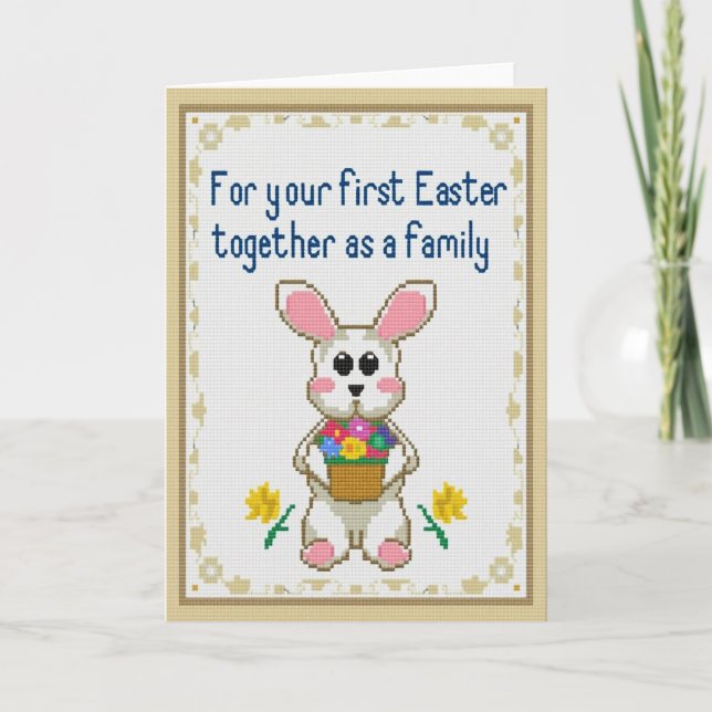 Stitched Easter Family Card (Front)