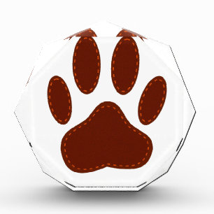 Stitched Felt Dog Paw Print Acrylic Award