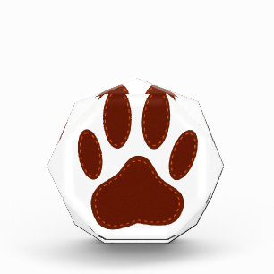 Stitched Felt Dog Paw Print Award