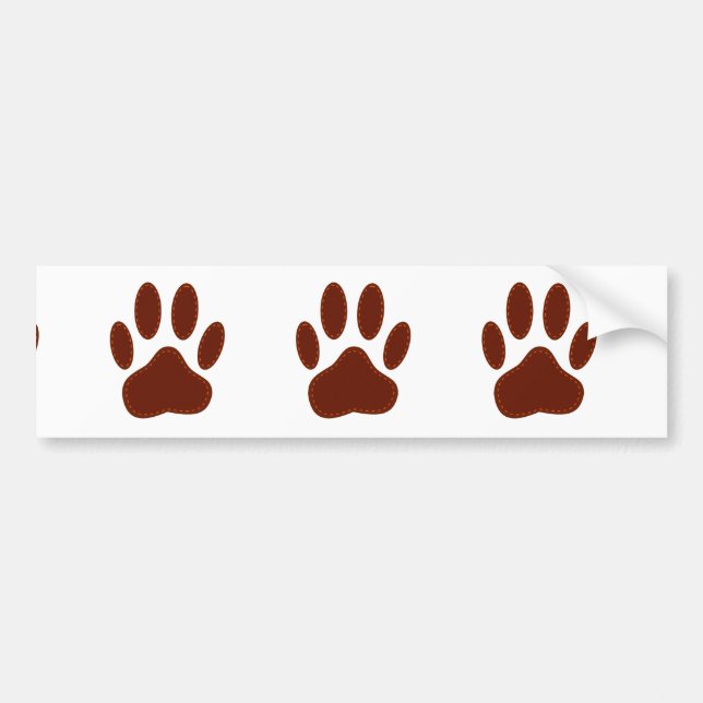 Stitched Felt Dog Paw Print Bumper Sticker (Front)