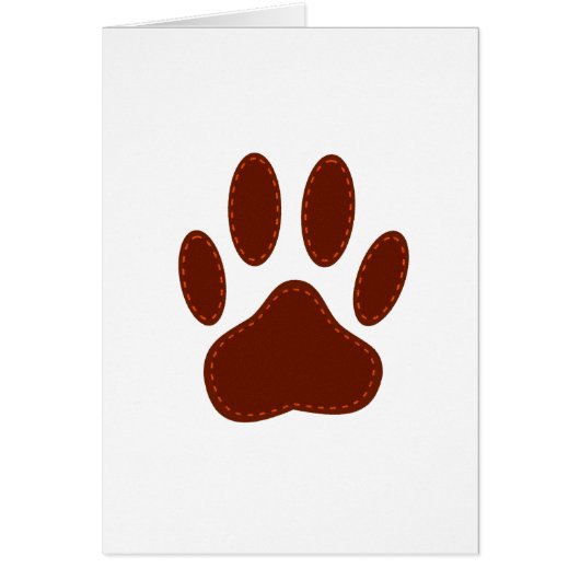 Stitched Felt Dog Paw Print Cards (Front)