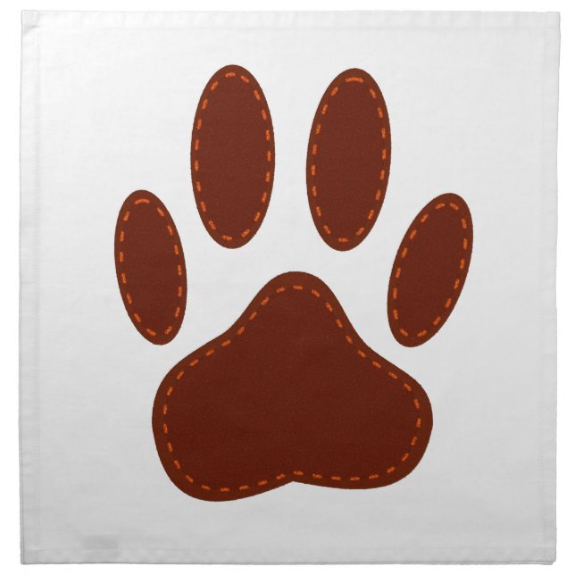 Stitched Felt Dog Paw Print Cloth Napkin (Front)